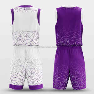 Polyester Custom Men's Sublimation Reversible Basketball Uniforms Sets Printed Basketball Jersey Kits Plus Size Moisture-Wicking - Product Image 6