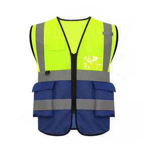 Gilet de sécurité haute visibilité ANSI Classe 2 personnalisé, bandes réfléchissantes, tissu en nylon respirant et doux, poches zippées, imperméable, LED - Product Image 6
