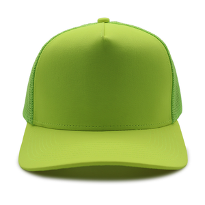 Gorras Trucker de Fábrica Vietnamita, con Malla Trasera, Personalizables, de 5 Paneles, de Espuma, para Viaje y Estilo Urbano, OEM, Venta al por Mayor, de Polialgodón, Color Verde Matcha - Product Image 5