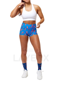 Shorts de Yoga Personalizados OEM Auténticos con Cintura Alta Elástica para Mujer, Shorts de Compresión Estampados para Ciclismo, Gimnasio, Entrenamiento, Levantamiento de Glúteos - Product Image 4