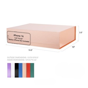 TH CBB-582 Rose Gold Magnetic <b>Gift</b> <b>Box</b> Sturdy Grain Texture Collapsible Presentation <b>Box</b> for Bridesmaid <b>Weddings</b>, Birthdays - Product Image 2