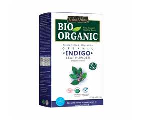 Polvo de índigo herbal orgánico Indus Valley Bio para coloración natural del cabello, 100% orgánico y sin químicos. - Product Image 4