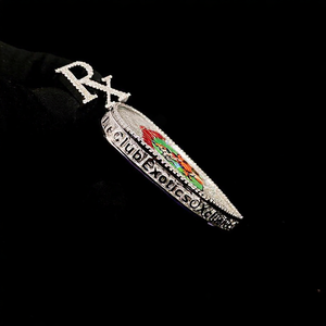 Pendentif Spinner pour Homme en Argent 925 avec Moissanite et Diamants VVS, Design Tigre Personnalisé, Effet Luminescent dans l'Obscurité, Style Hip-Hop - Product Image 2