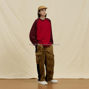 280gsm alta calidad 100% algodón peinado cuello redondo ropa manga raglán personalizado 100% algodón, camiseta para hombres, ajuste suelto - Product Image 2