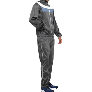 Conjunto Deportivo para Hombre en Gris con Bloques de Color, Pantalones Deportivos con Cierre de Media Cremallera y Bolsillos Laterales, Transpirable para Otoño - Product Image 4