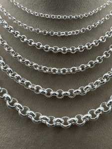 Collar de Cadena Rolo Belcher de Plata de Ley 925 con Baño de Rodio al por Mayor, Joyería Clásica Unisex, Regalo - Product Image 2