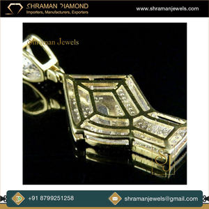 Pendentif Symbole de Paix GIVRÉ en Argent 925 Plaqué Rhodium pour Homme, Style Hip Hop, Design Unique et Tendance, Bijoux SHRAMAN DIAMOND - Product Image 2