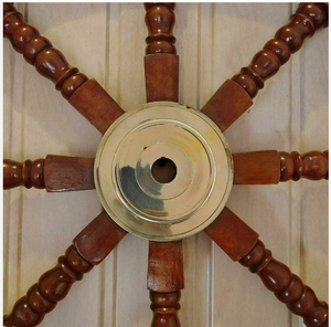 36 Inch Wooden <b>Ship</b> <b>Wheel</b> Wall Decor Brass Anchor Nautical Steering <b>Wheel</b> Marine Theme Home Decor - Product Image 3