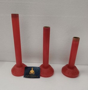 Support de bougie cylindrique en résine rouge mat, prix d'usine en gros, pour décoration intérieure, lanternes et pots à bougies - Product Image 2