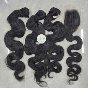 Body Wave Bundles for <b>Black</b> Women Raw Virgin Vietnamese Human Hair <b>Wig</b> Silky Shiny Smooth Texture Transparent Lace Front - Product Image 3