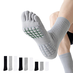 Five Finger Socks Cotton Socks Same Style for Men and Women Cotton Mid Tube Spring Fall Deodorant Antibacterial Split <b>Toe</b> - Product Image 1