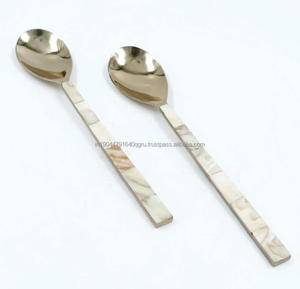ชุดช้อนเสิร์ฟสแตนเลสและ MOP สง่างาม 2 ชิ้น - Product Image 1