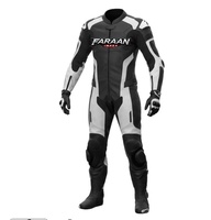 Combinaison de course moto en cuir noir et blanc, une pièce, équipement de protection pour la course sur route, combinaison de moto blindée, sur mesure, OEM, vente en gros