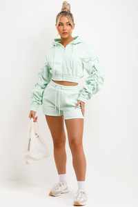 Conjunto de Sudadera con Capucha y Pantalones Cortos para Mujer, Diseño de Primera Calidad, Hecho a Medida, Ajustable, de Alta Calidad, en Oferta, Ropa Casual de Dos Piezas - Product Image 3