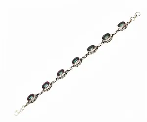 Rainbow Mystic Topaz Splendid Style 925 Sterling Silver Handmade Bracelet For Women's <b>Chain</b> Link Jewelry Everyday Wear - Product Image 3