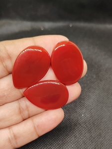 Grade Quality Natural Red Onyx Coffin Shape Gemstone Flat Back Calibrated Teardrop Shape Wholesale cabochon - Product Image 5
