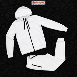 Conjunto Deportivo para Hombre con Capucha, Color Blanco, Cierre Completo, Sudadera y Pantalones de Algodón, Estilo Casual, para Otoño, Suave y Cómodo, con Forro Polar - Product Image 5