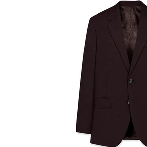 Veste de costume homme en mélange de laine marron foncé, col cranté, simple boutonnage, coupe droite, style britannique, tissée, par Paraphernalia Greek - Product Image 4