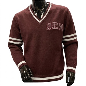 Custom Wholesale Custom Embroidery Logo Soft Cozy 100% Acrylic Greek Letter Knit Cardigan Sorority <b>Sweater</b> <b>for</b> <b>Men</b> Winter - Product Image 5