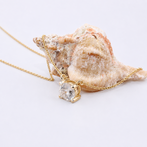Collier pendentif solitaire classique en or jaune avec diamant de laboratoire taillé, serti en panier, bijoux fins, cadeau pour anniversaire ou fête - Product Image 4