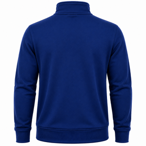 Pull en tricot à col montant pour homme, couleur bleu royal unie, coupe classique, manches longues, vêtements d'hiver - Product Image 1