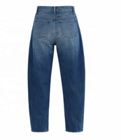Vaqueros de mezclilla personalizados al por mayor para mujer, estilo Y2K, informales, de corte regular, cintura alta, pierna ancha, transpirables, con lazo, agujeros y borlas de leopardo.