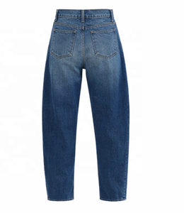 Jeans pour femmes sur mesure en gros, pantalons délavés, coupe slim, élastiques, bleu clair, jeans évasés pour femmes, jeans en denim pour femmes - Product Image 4