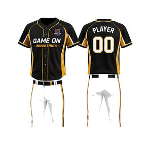 Ensemble d'uniformes de baseball sur mesure, meilleure qualité, uniformes de baseball pour hommes, respirants, couleur unie, vêtements de sport de baseball - Product Image 1