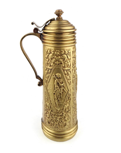 Carafe à eau en cuivre pur moderne, durable, avec couvercle et motif gravé, à prix raisonnable et abordable - Product Image 5