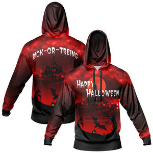 Unisex Custom 3D <b>Halloween</b> Design Sublimation 100% Polyester Streetwear Pullover Kangaroo Pocket Hooded Sweatshirt - Product Image 4