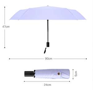 Parapluie solaire automatique ultra-léger de style japonais en fibre, protection UV, double usage, pliable en 3, 6 baleines, parapluie crayon pour femme - Product Image 5