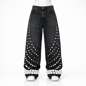 Jeans Baggy Rectos Personalizados de Estilo Urbano para Hombre, Jeans de Mezclilla de Algodón Desgastados, Jeans de Moda Vintage para Hombre - Product Image 4