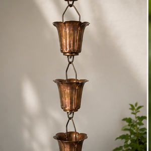 โซ่ทองแดงแขวนตกแต่งสวนสองชั้น สไตล์เรียบง่าย อลูมิเนียมตกแต่งน้ำไหล - Product Image 6