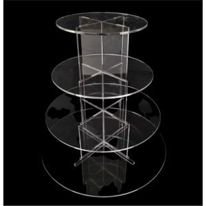 Modern Clear Acrylic Cake Stand Detachable Round Dessert Display <b>Riser</b> Holder <b>Table</b> Centerpiece for Wedding Birthday Event Stand - Product Image 3