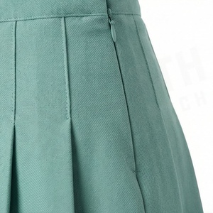 Minifalda Plisada para Mujer, Color Sólido, Cintura Regular, Tejido de Tela, Estilo para Todas las Temporadas - Product Image 5