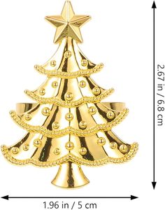 Anneau de serviette de table de Noël en or de luxe, artisanat métallique, décoration de table festive, pour dîner de fête, mariage, banquet - Product Image 5