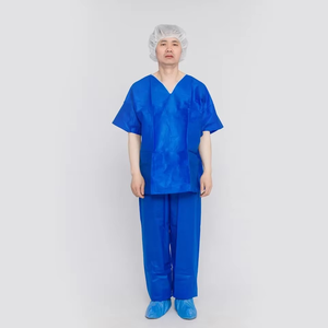 Premium Disposable Non-Woven Scrub Suit Customize Hospital Medical SMS Fabric Protective Nurse Uniform <b>Doctor</b> Workwear <b>Set</b> - Product Image 3