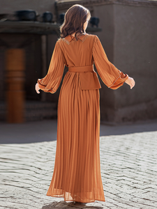 AN11250 Luxury Dubai Abaya Women Muslim Dress Beaded Pleated <b>Kaftan</b> Jalabiya Ramadan Eid Fashion Wholesale - Product Image 2