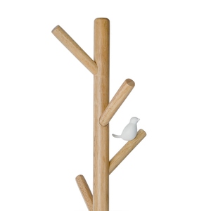 Classic design 2 tone white and wood <b>coat</b> <b>stand</b> <b>with</b> round base minimalist entryway available in customized size shapes colors - Product Image 4