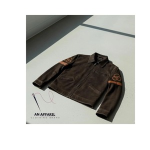 Veste en cuir suédé Rick Grimes faite à la main – Manteau vintage marron foncé The Walking Dead |   Tenue en daim personnalisée avec col chemise classique - Product Image 4