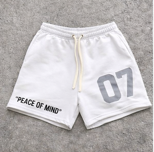 Custom <b>Men</b> <b>Patch</b> Embroidery Acid Wash <b>Shorts</b> Vintage Sun Dye Fade Sweat Cotton Distressed Cut Edge Streetwear Vintage - Product Image 6