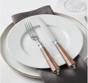 Ensemble de couverts modernes avec manches en bois, en acier inoxydable, compatibles lave-vaisselle, pour la table de mariage - Product Image 4