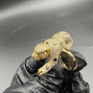 Bague Hip Hop Panthère en Argent Sterling 925 Plaqué Or Jaune avec Moissanite Léopard, Bijou Bling Bling pour Homme - Product Image 5