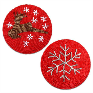 Cute Valentine Special Seed <b>Beaded</b> <b>Coaster</b> Set Embroidered Luxury Home Accent Table Mats For Weddings Hotels Restaurant And Cafe - Product Image 1