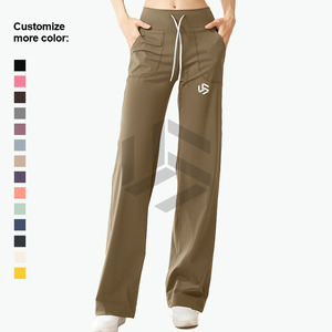 Pantalones de yoga de cintura alta con botones para mujer, transpirables, estampados, a prueba de sudor, hasta el tobillo, para fitness, entrenamiento, cintura sólida, para correr y hacer ejercicio - Product Image 3