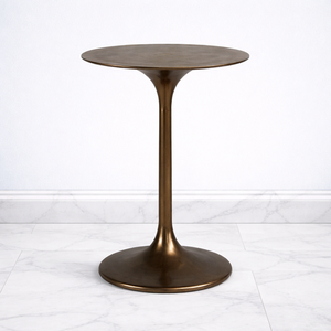 Table de bar ronde élégante avec base en piédestal évasée, finition lisse, design gain de place, support robuste pour les intérieurs modernes - Product Image 1