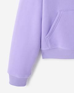 Sweat-shirt à capuche surdimensionné personnalisé violet pastel pour femme, en molleton de coton, pull uni, marque privée, vente en gros, fabricant OEM - Product Image 5
