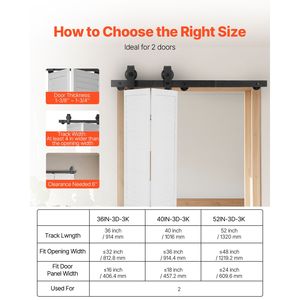 Kit Binario per Porta Scorrevole a Soffietto (Barn Door) da 36 Pollici, Montaggio Superiore, Resistente, Installazione Semplice, Scorrimento Fluido e Silenzioso, Facile da Installare - Product Image 6