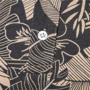 Camisa Polo de Manga Corta con Estampado Floral para Hombre, Ropa Casual de Verano, Cuello con Botones, Tejido de Sarga - Product Image 6