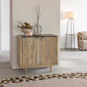 Buffet en bois de manguier et marbre noir Vandana Prime Vertex - Product Image 1